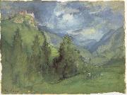 George Inness Castle in Mountains France oil painting artist